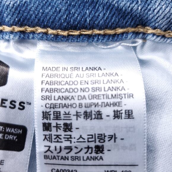 Levis Ribcage Jeans Women 27 Blue High Rise Button Fly Frayed Hem Retro Classic - Picture 10 of 13